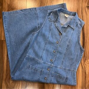 Vintage Blue Denim Button-up Y2K Dress by Vivaldi